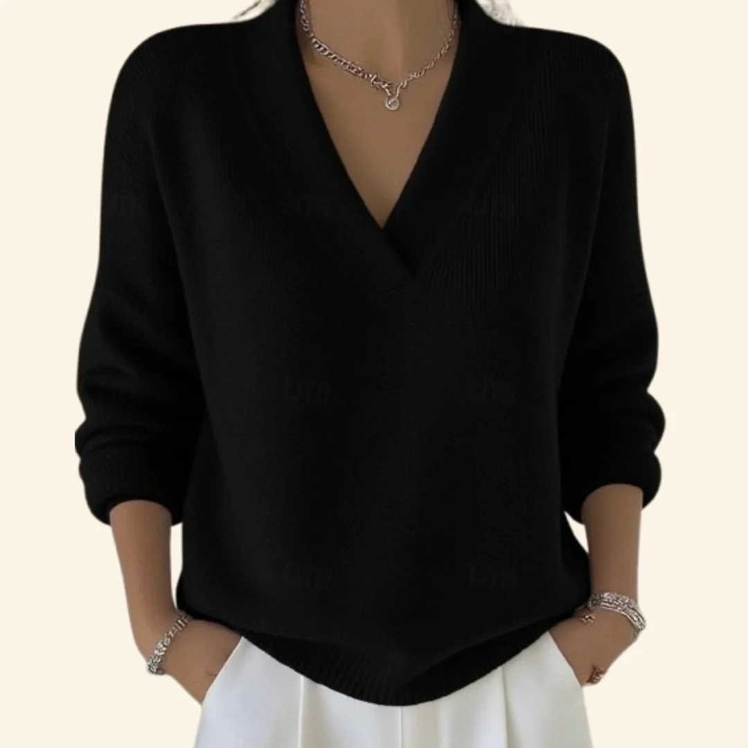 Frieda | Damen V-Ausschnitt Pullover Stil Top - Image 4