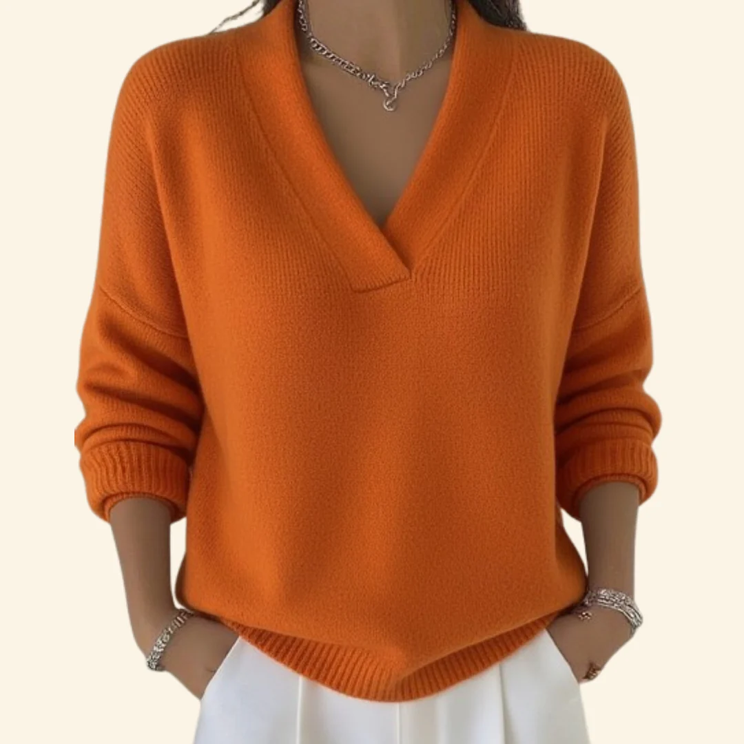 Frieda | Damen V-Ausschnitt Pullover Stil Top - Image 5