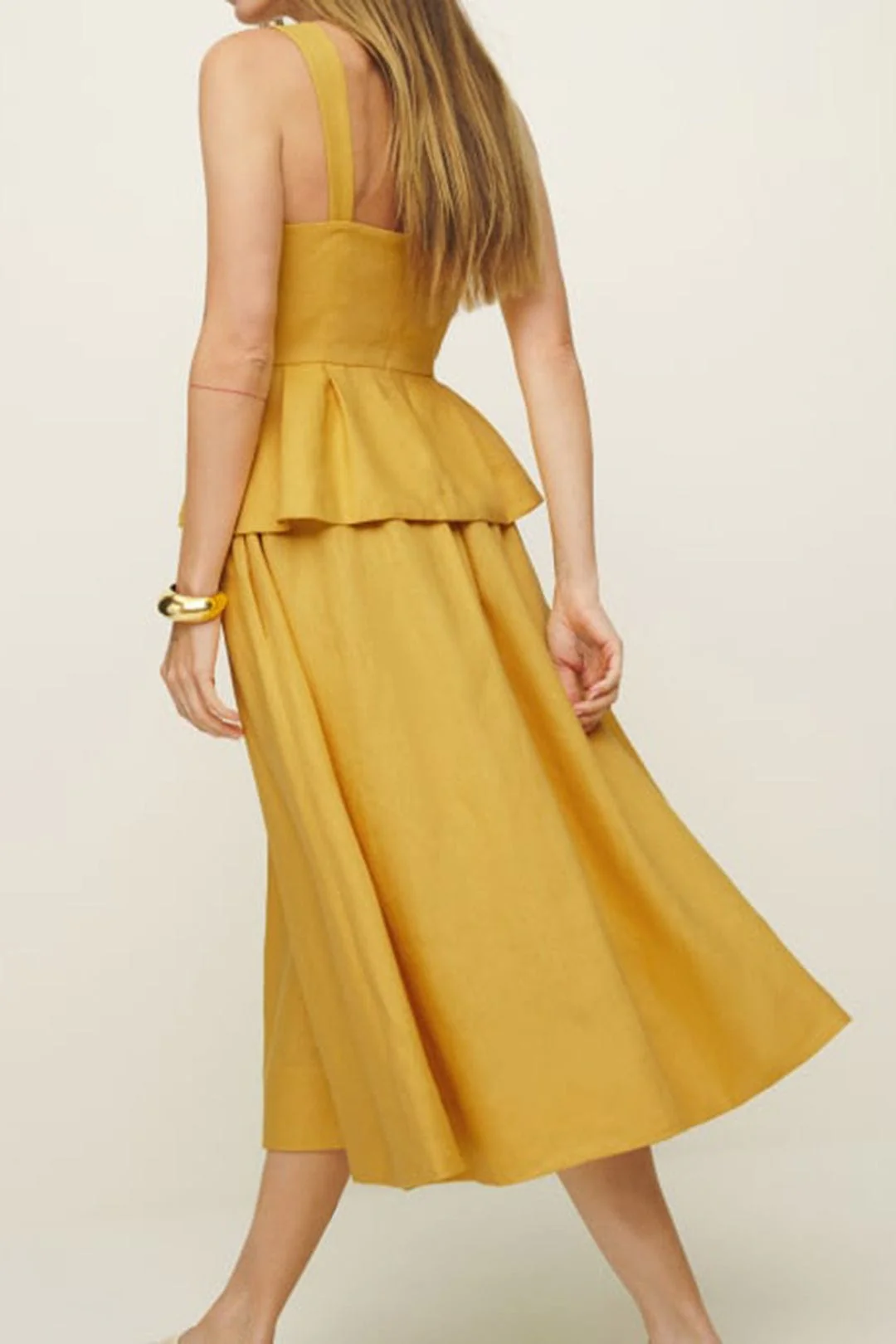 Frieda | Feminines Midikleid mit Peplum-Detail