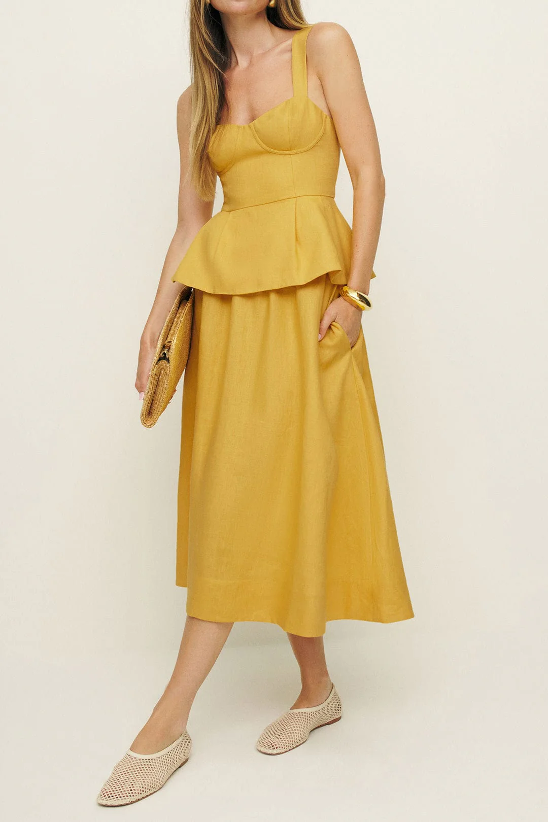 Frieda | Feminines Midikleid mit Peplum-Detail - Image 3