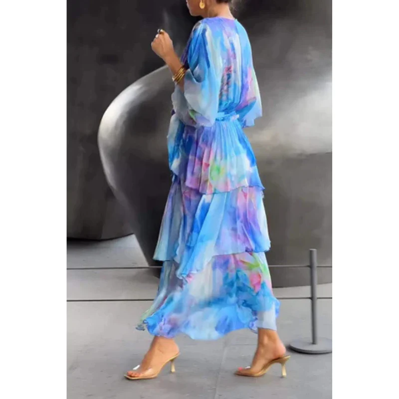 Friede - Damen Wickelkleid Mit Lagenmuster - Image 2