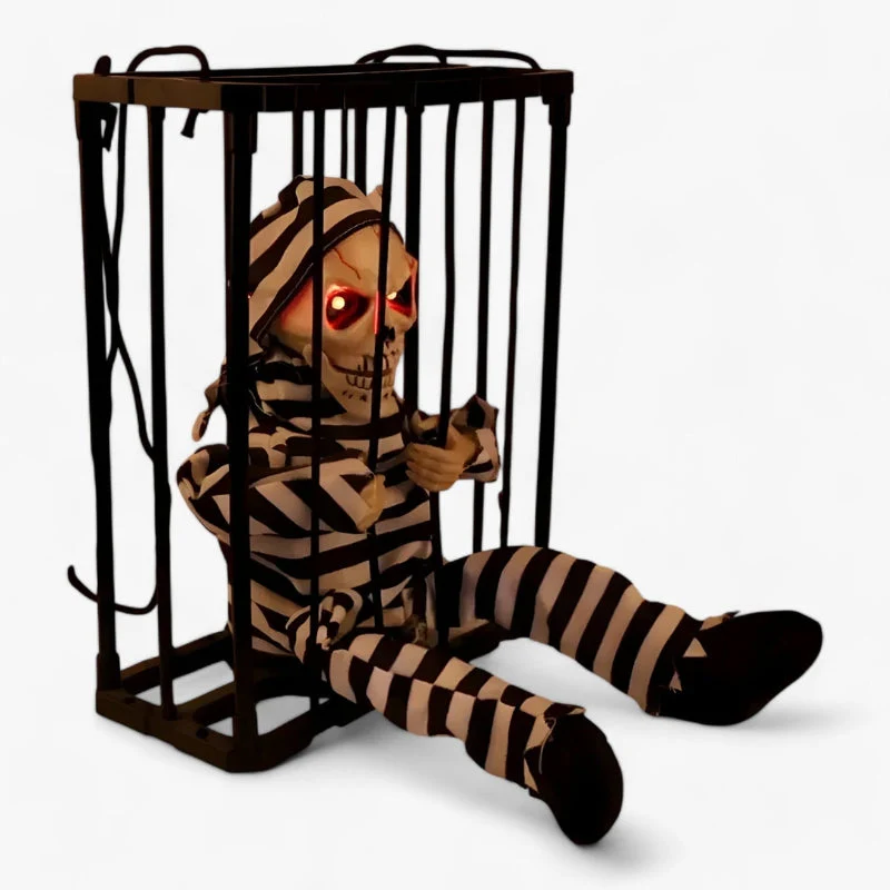 FrightCorp Animatronisches Gefängnis‑Skelett mit Sprach‑, Licht‑ & Soundeffekten - Image 3