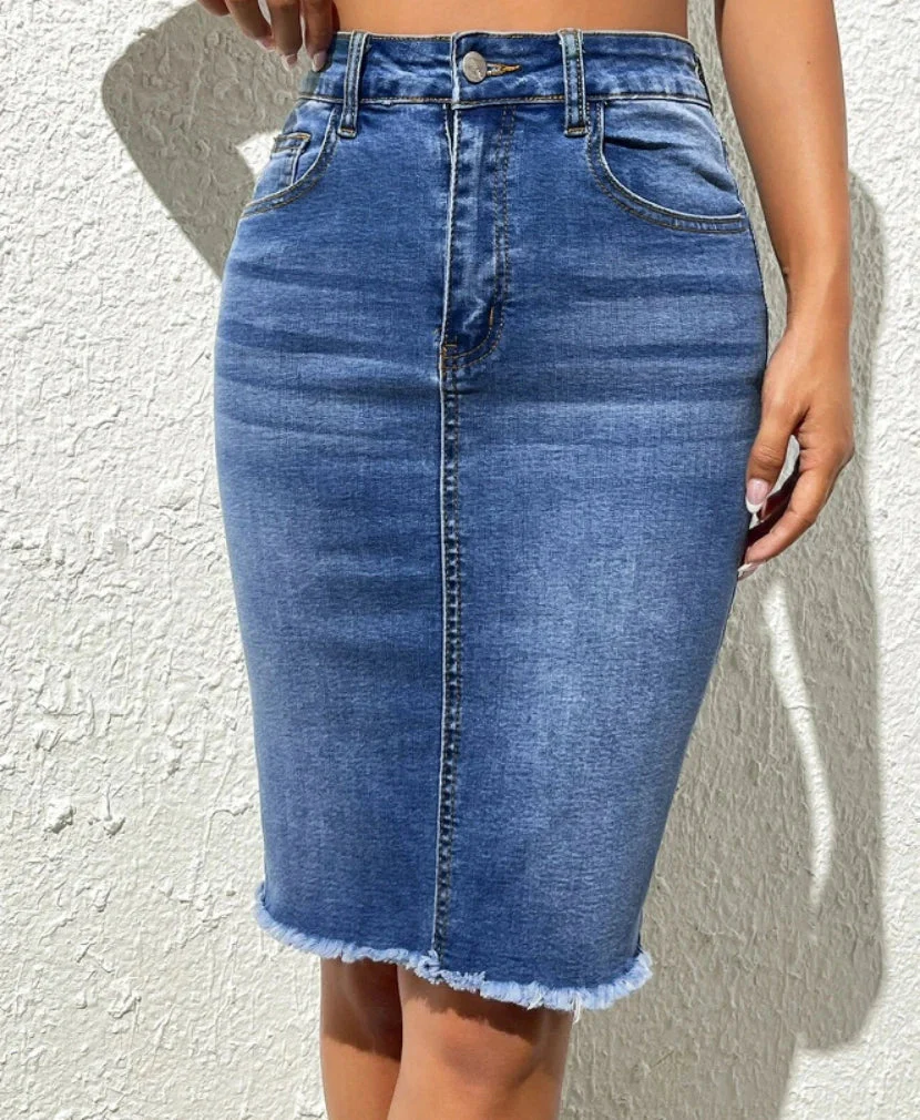 Gaia | Eleganter Midi-Denimrock - Image 2