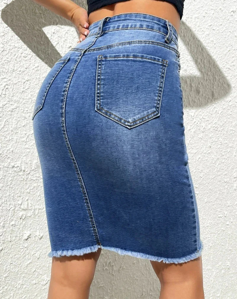 Gaia | Eleganter Midi-Denimrock - Image 4