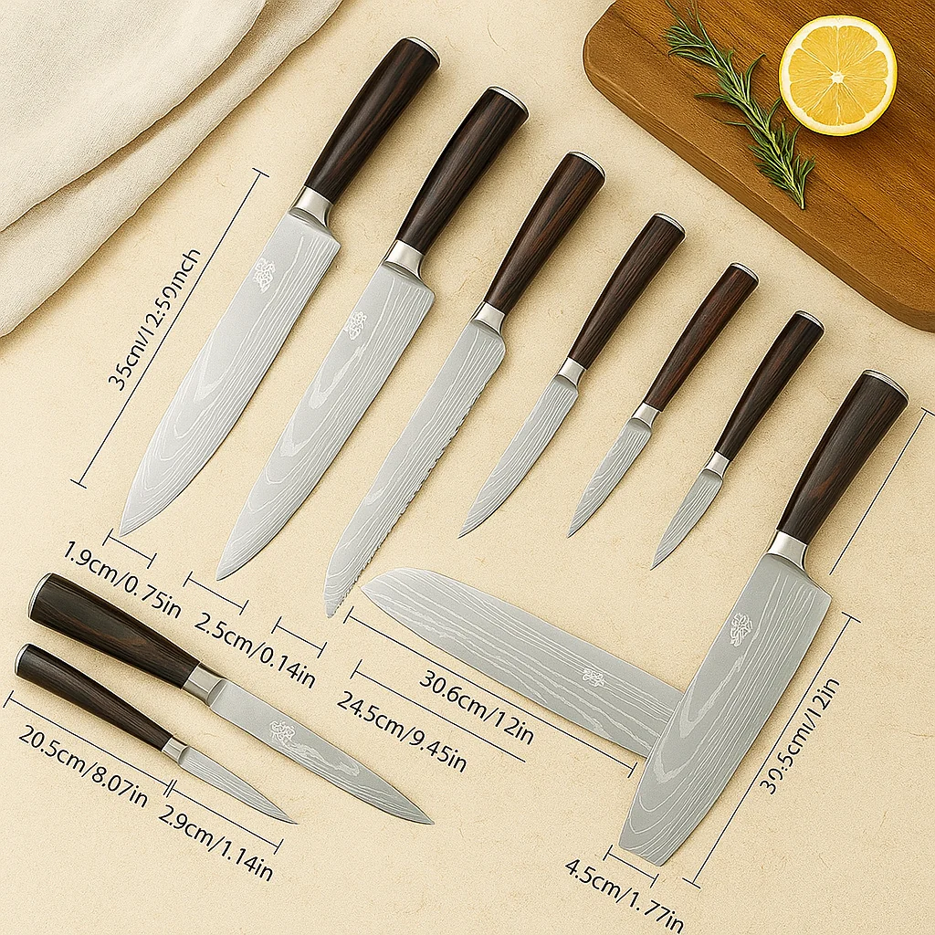 Gastronom | 10-teilige Küchenmesser-Kollektion mit Holzgriffblock - Image 3