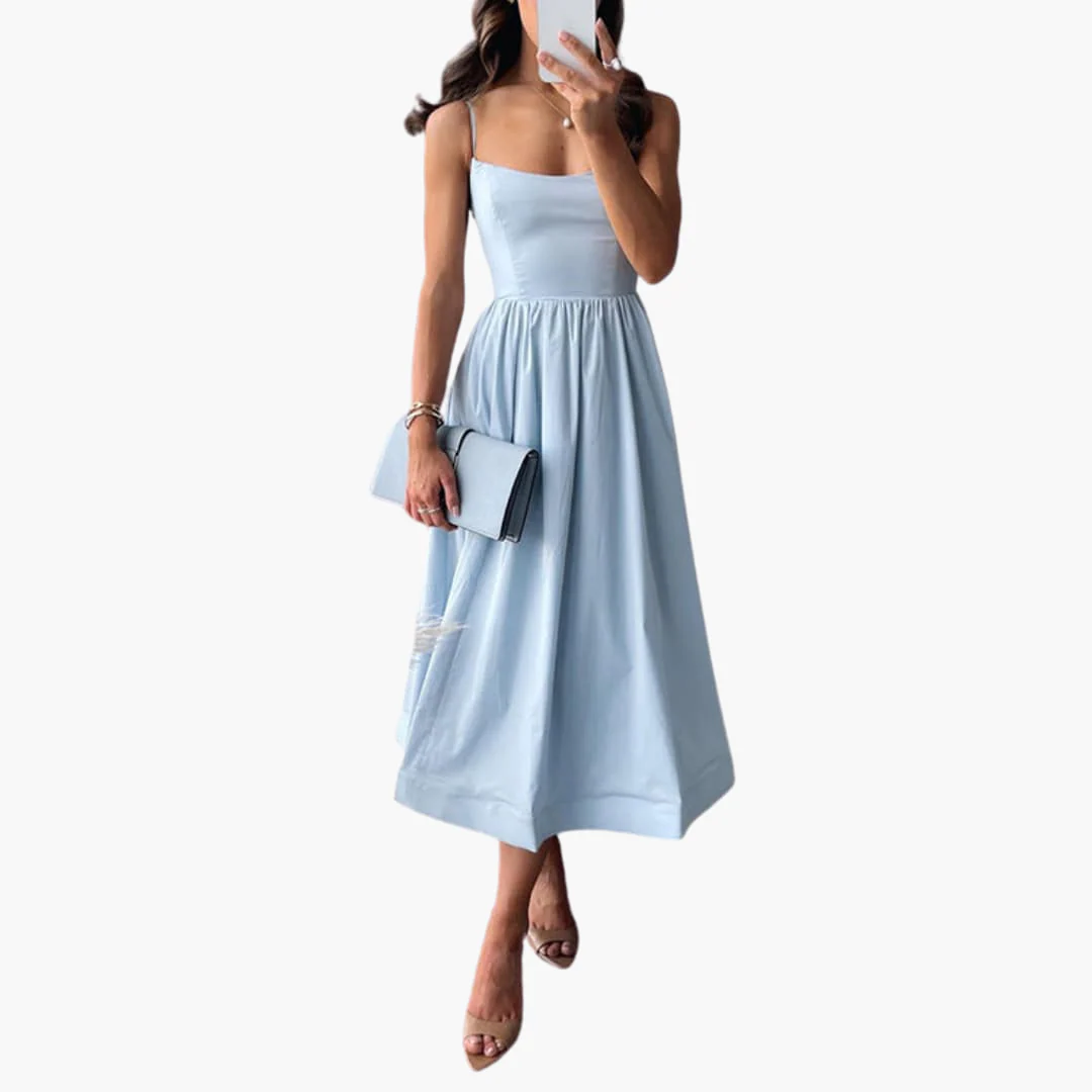 Geblümtes A-Linien Midikleid für Damen – Elegantes Sommerkleid - Image 3
