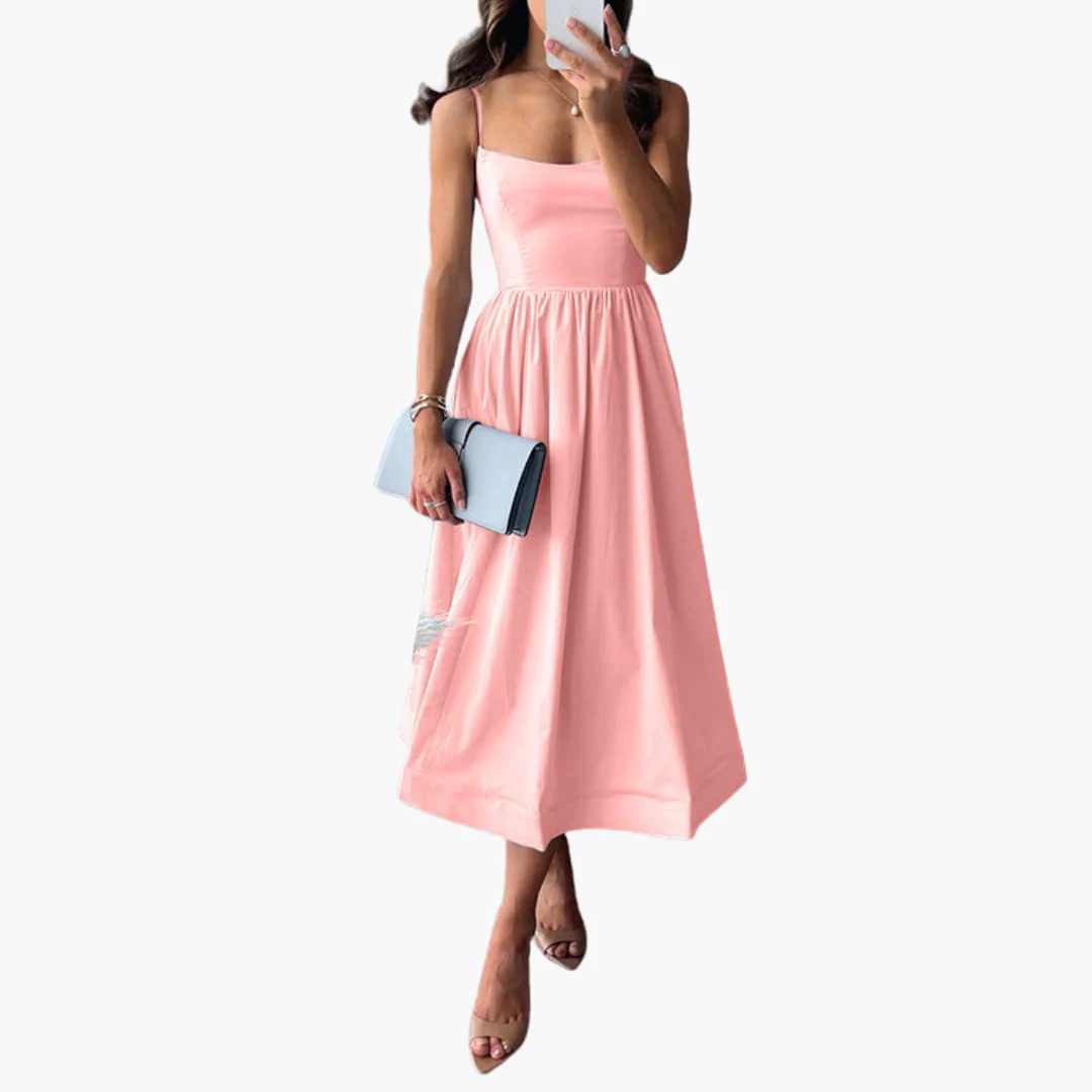 Geblümtes A-Linien Midikleid für Damen – Elegantes Sommerkleid - Image 4