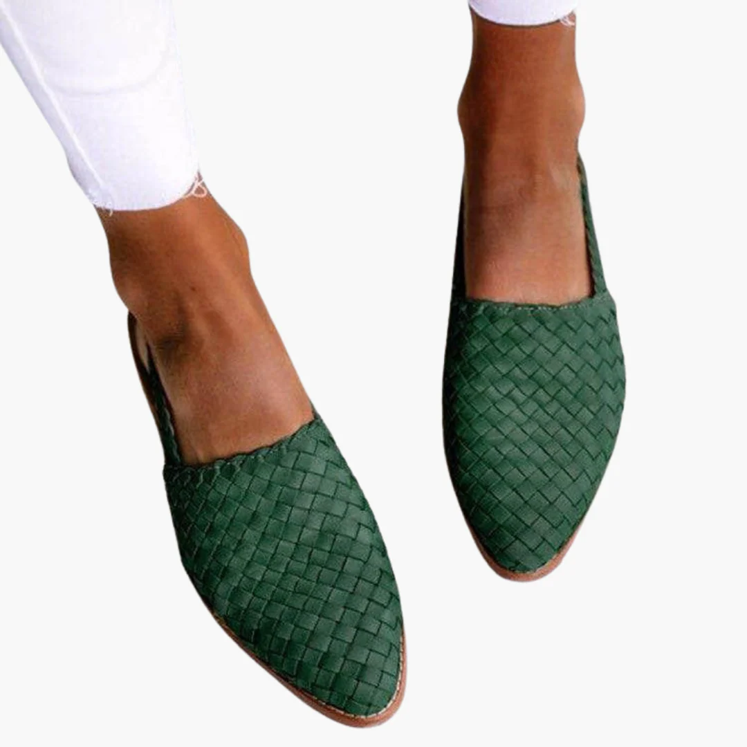 Geflochtene Leder Slingbacks für Damen - Flache Sommerschuhe - Image 2