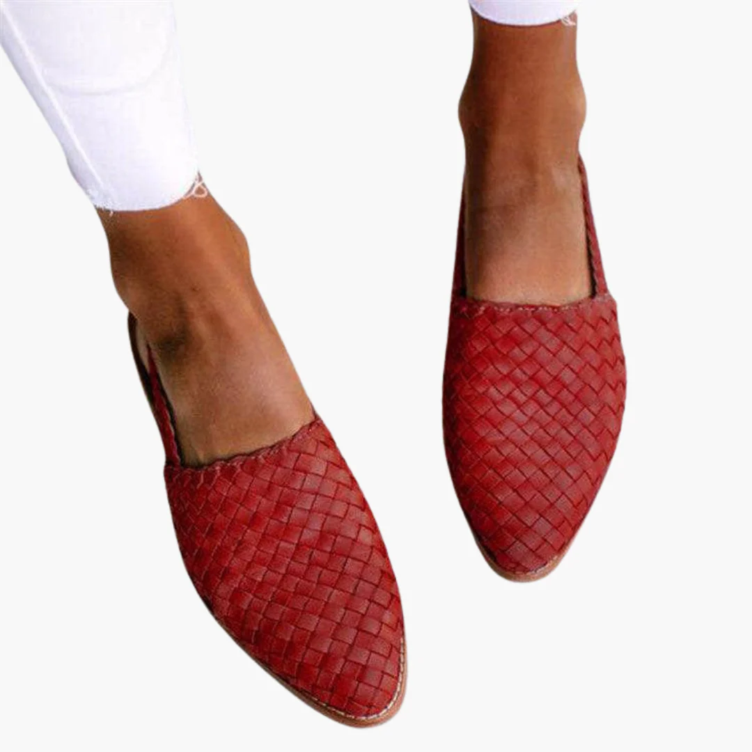Geflochtene Leder Slingbacks für Damen - Flache Sommerschuhe - Image 3