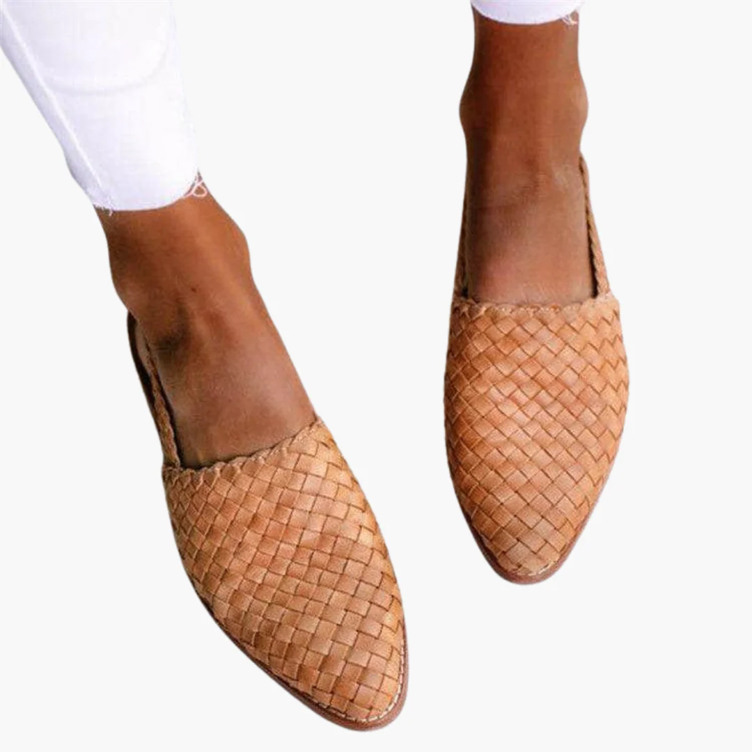Geflochtene Leder Slingbacks für Damen - Flache Sommerschuhe - Image 4