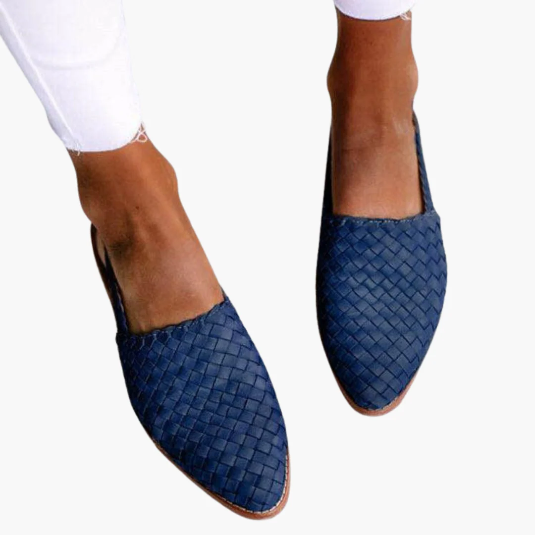 Geflochtene Leder Slingbacks für Damen - Flache Sommerschuhe - Image 5