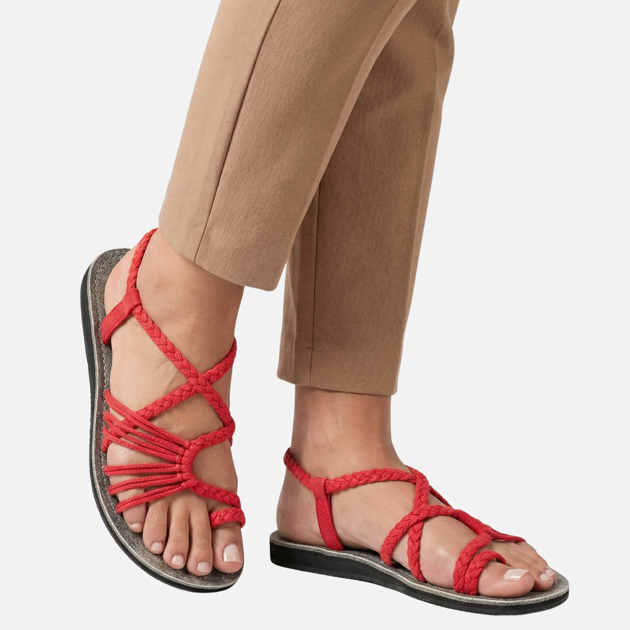 Renate | Damen Geflochtene Sandalen Verstellbarer Knöchelriemen – Boho Sandalen - Image 2