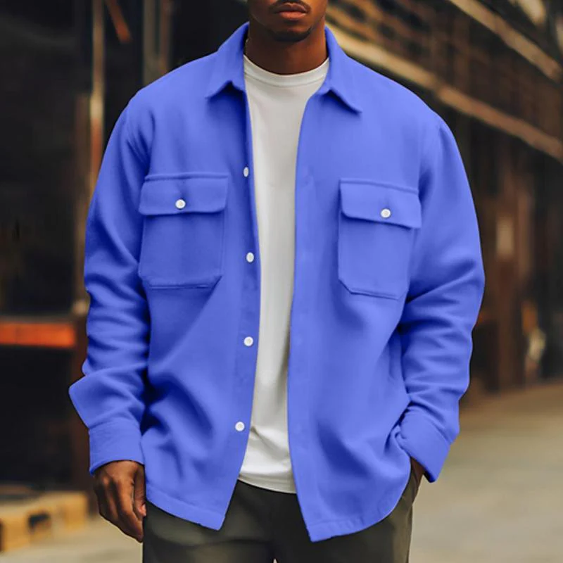 Geknöpfte Jacke mit Fronttaschen für Herren - Image 4