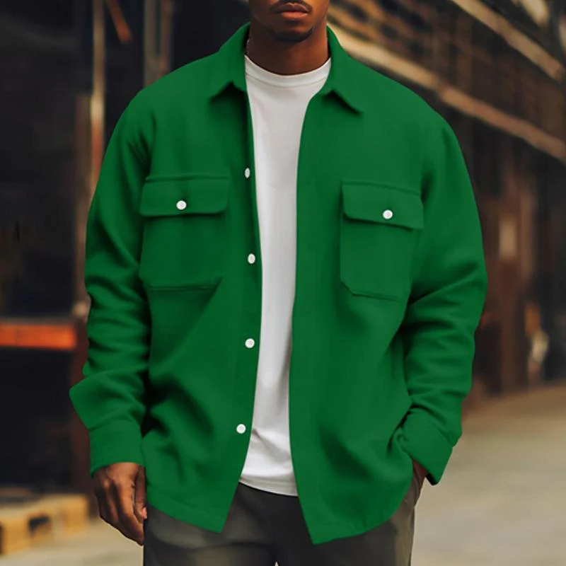 Geknöpfte Jacke mit Fronttaschen für Herren - Image 5