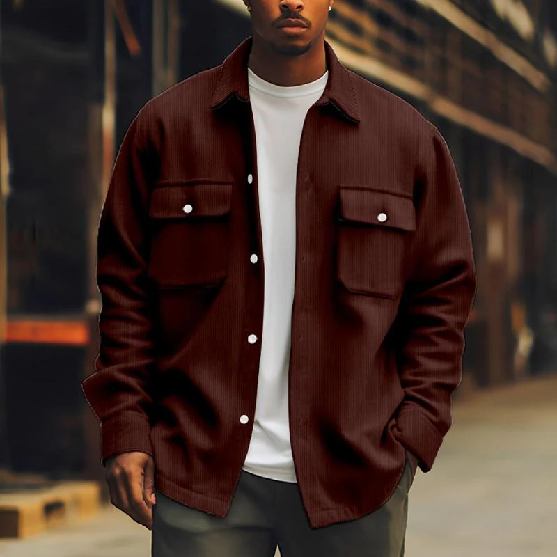 Geknöpfte Jacke mit Fronttaschen für Herren - Image 6