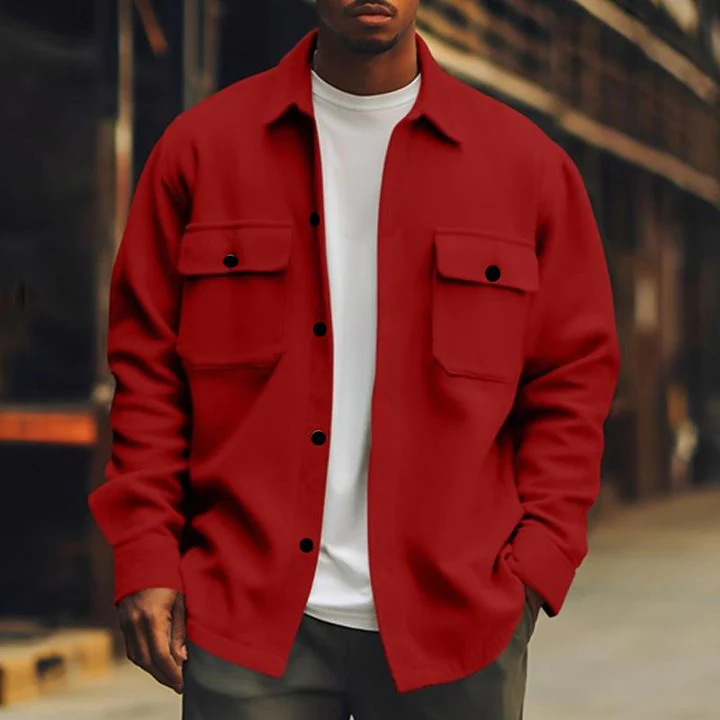 Geknöpfte Jacke mit Fronttaschen für Herren - Image 7