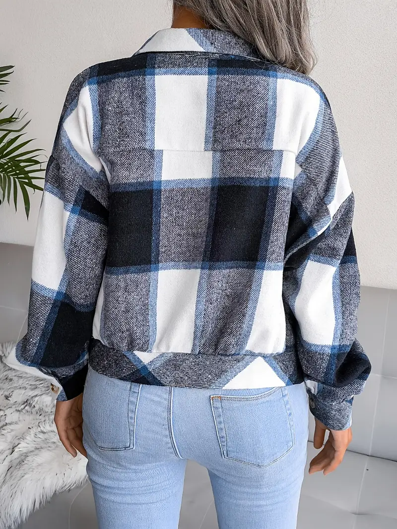 GEKÜRZTE KARIERTE FLANELLJACKE - Image 3
