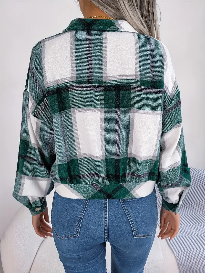 GEKÜRZTE KARIERTE FLANELLJACKE - Image 5