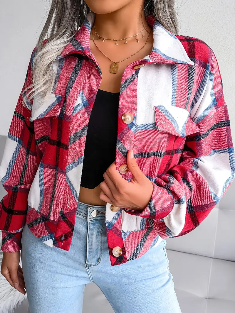 GEKÜRZTE KARIERTE FLANELLJACKE - Image 8