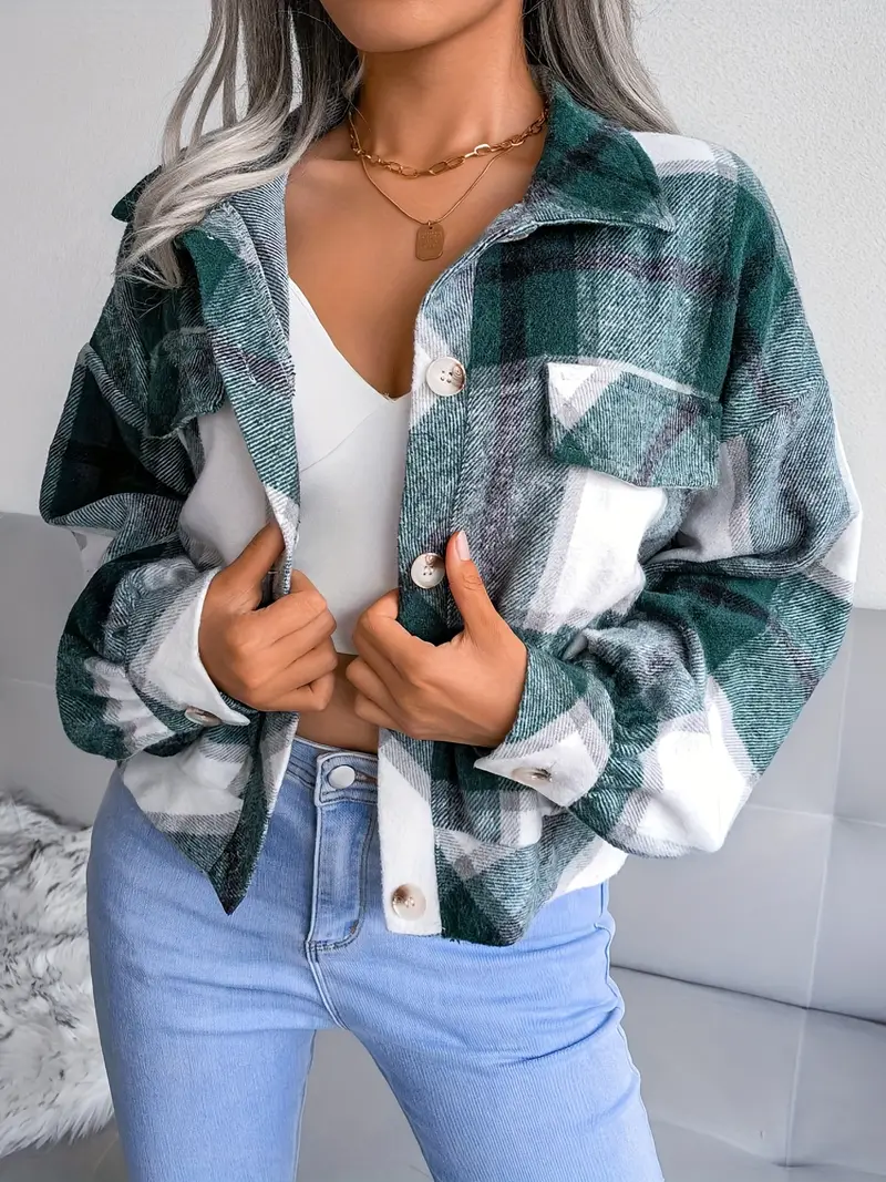 GEKÜRZTE KARIERTE FLANELLJACKE - Image 9