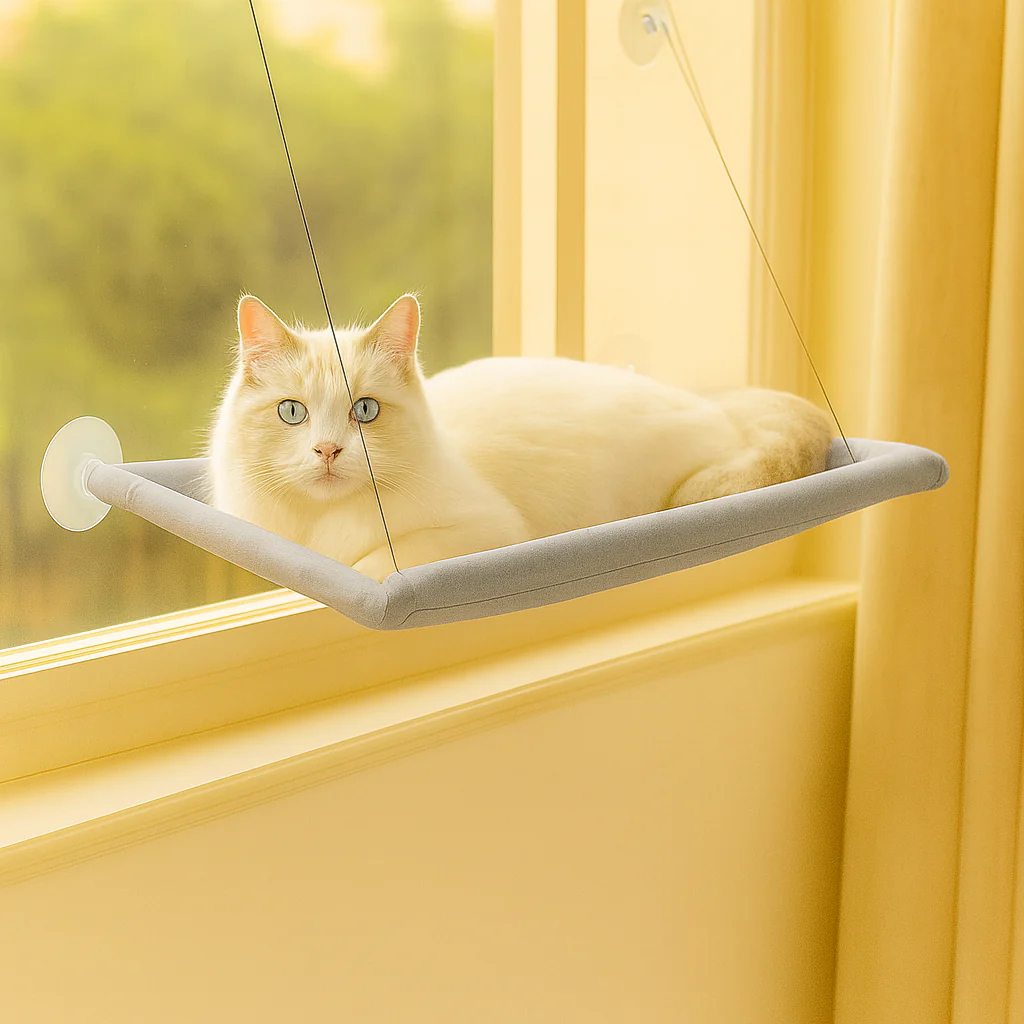 Gemütliche Katzenhängematte mit Fensterbefestigung - Image 2
