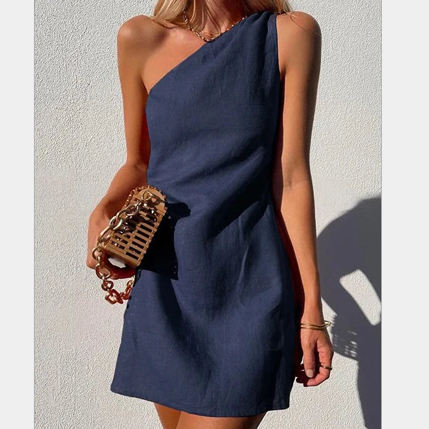 Geneva – One-Shoulder-Minikleid aus Leinen - Image 5
