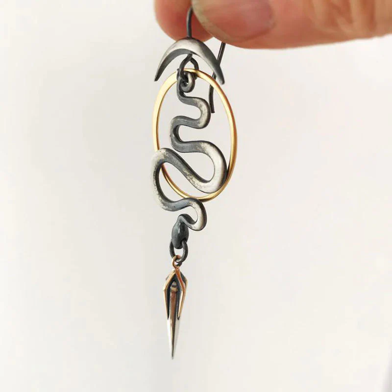 Geometrische unregelmäßige Spiralen Serpentin Ohrringe - Image 2