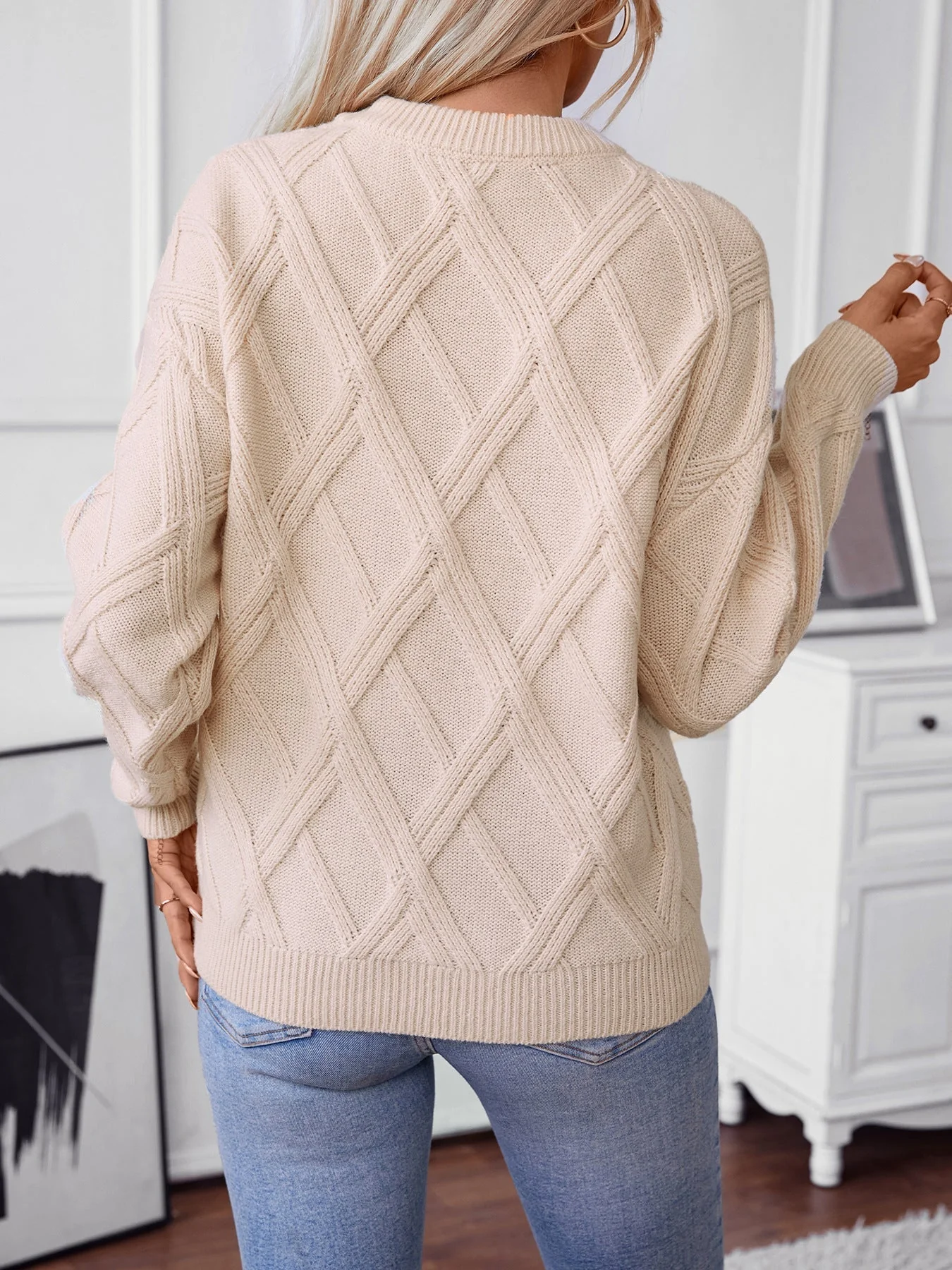 GEOMETRISCHER RUNDHALS-LANGARMPULLOVER | MODERNER STIL, KOMFORTABEL, VIELSEITIG - Image 2