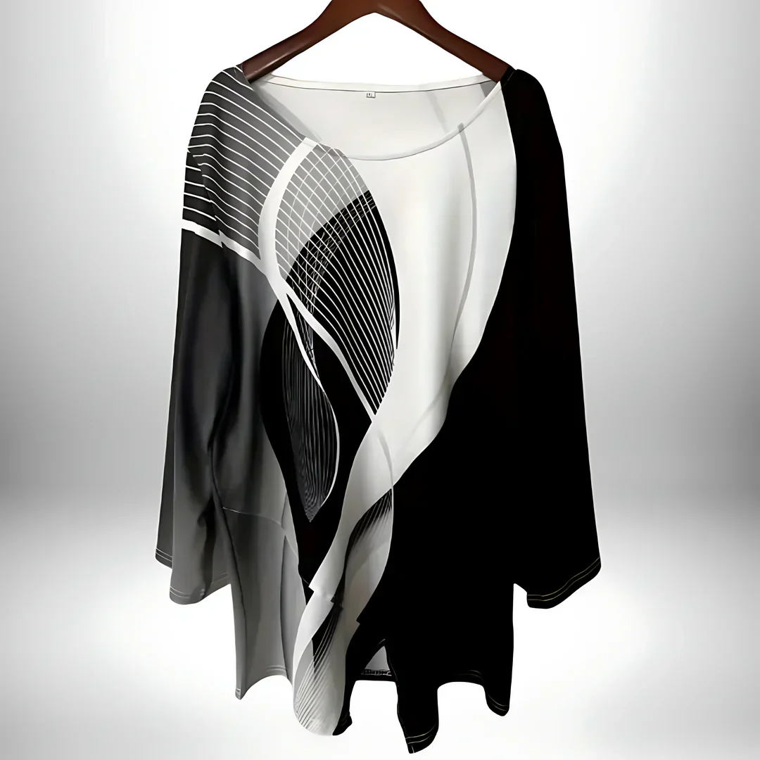 Geometrisches langärmeliges Top für Damen - Image 2