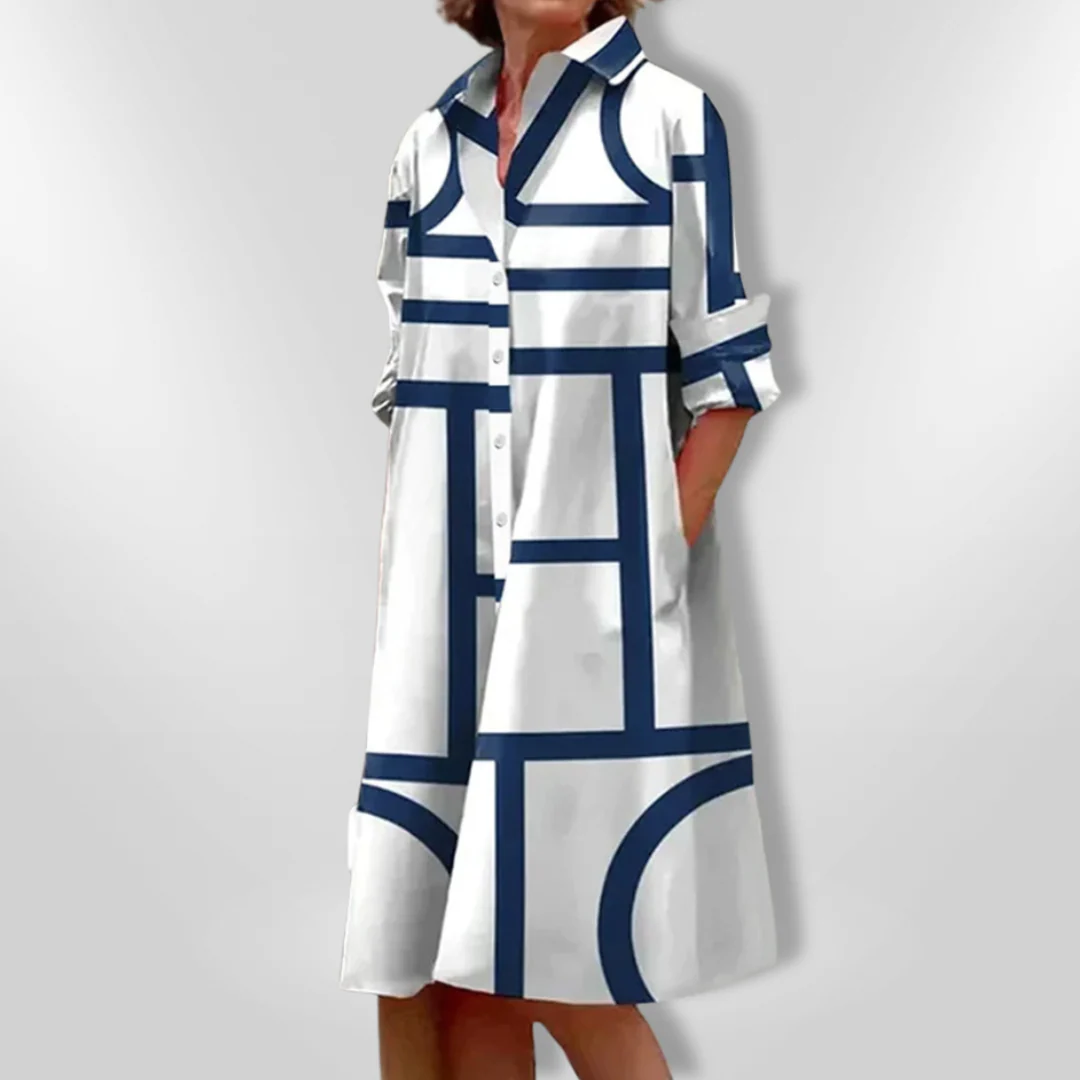 | Geometrisches Muster Midi Kleid - Image 2