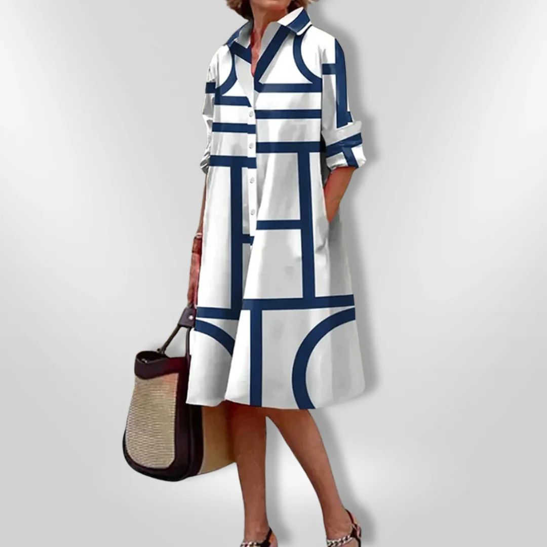 | Geometrisches Muster Midi Kleid - Image 3