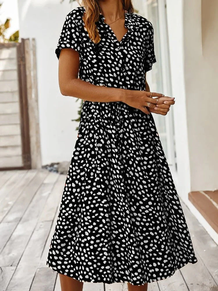 Georgia | Sanft gepunktetes Midi-Kleid mit Knopfdetails - Image 14
