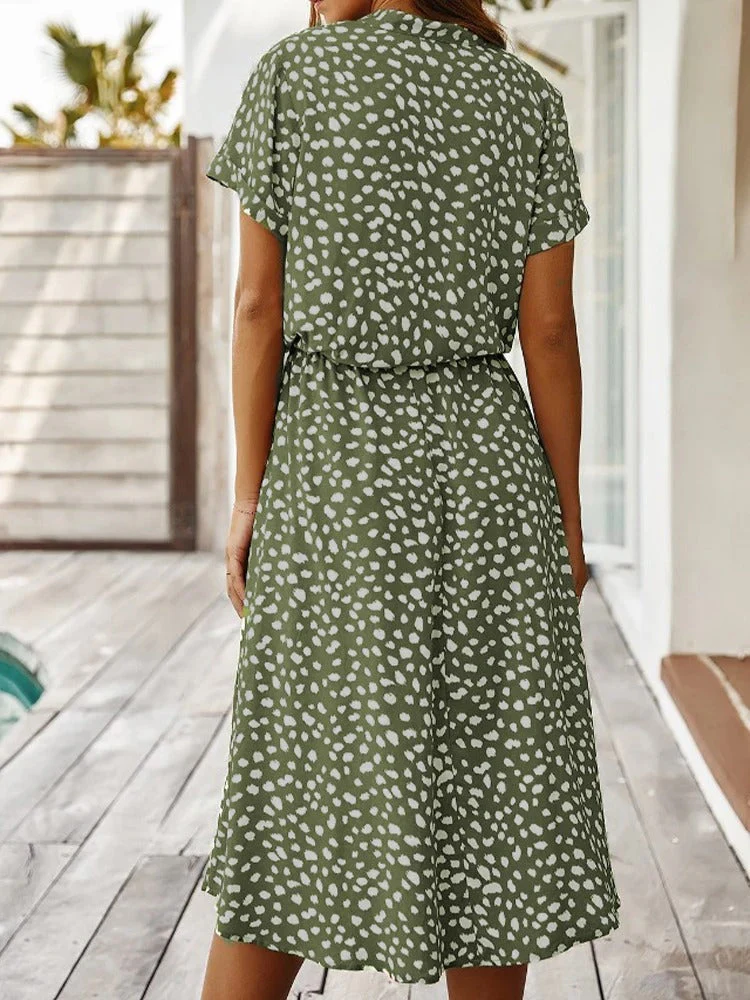 Georgia | Sanft gepunktetes Midi-Kleid mit Knopfdetails - Image 5