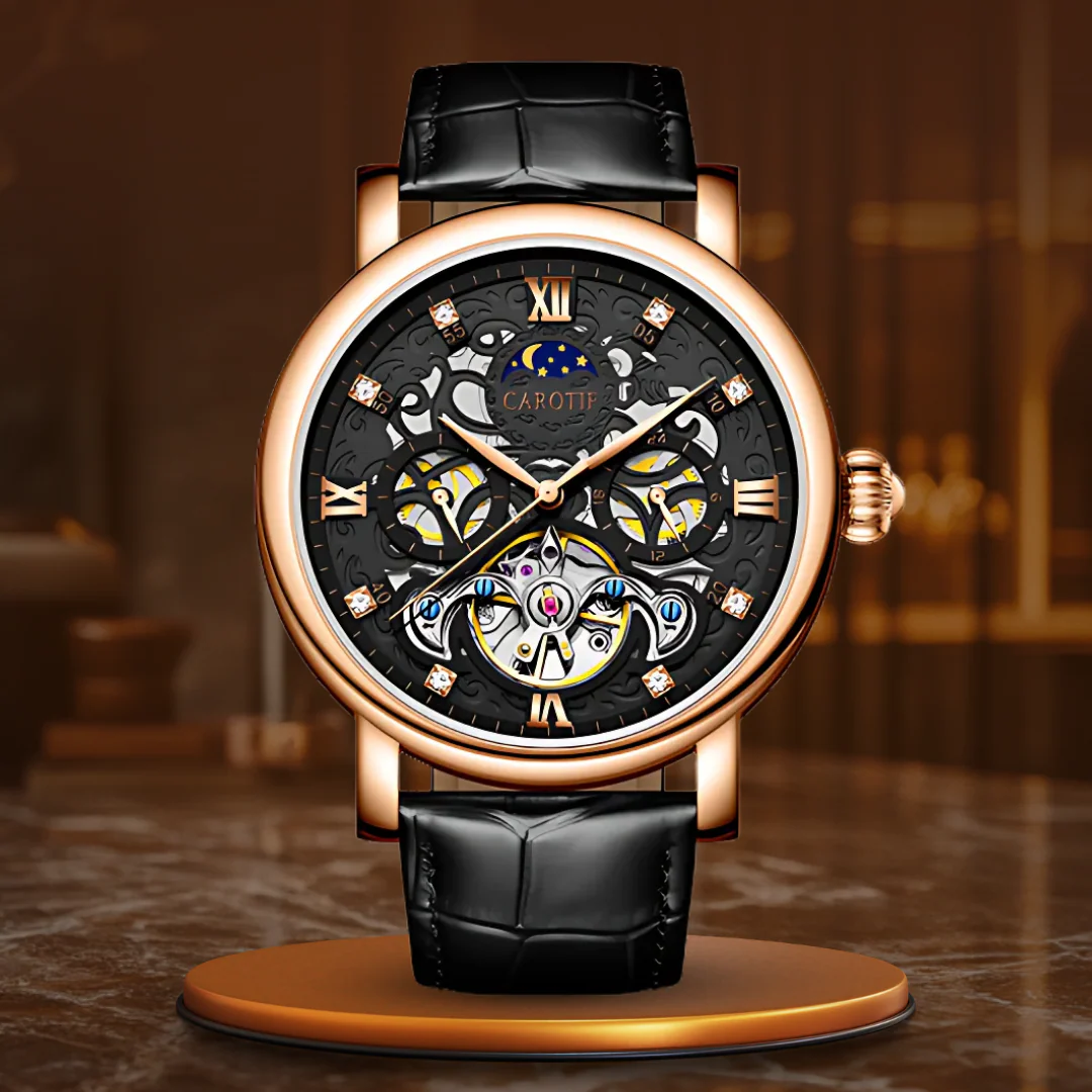 GERALD® MECHANISCHE AUTOMATIK-ARMBANDUHR AUS LERNCHE - Image 9