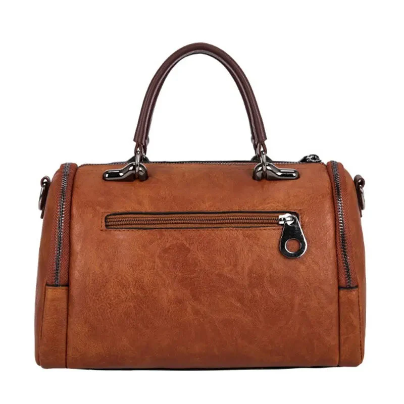 Geräumige Damenhandtasche aus weichem Stoff mit Reißverschluss - Image 4