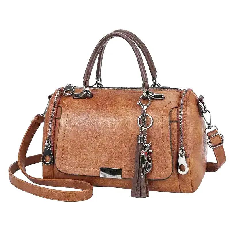 Geräumige Damenhandtasche aus weichem Stoff mit Reißverschluss - Image 8