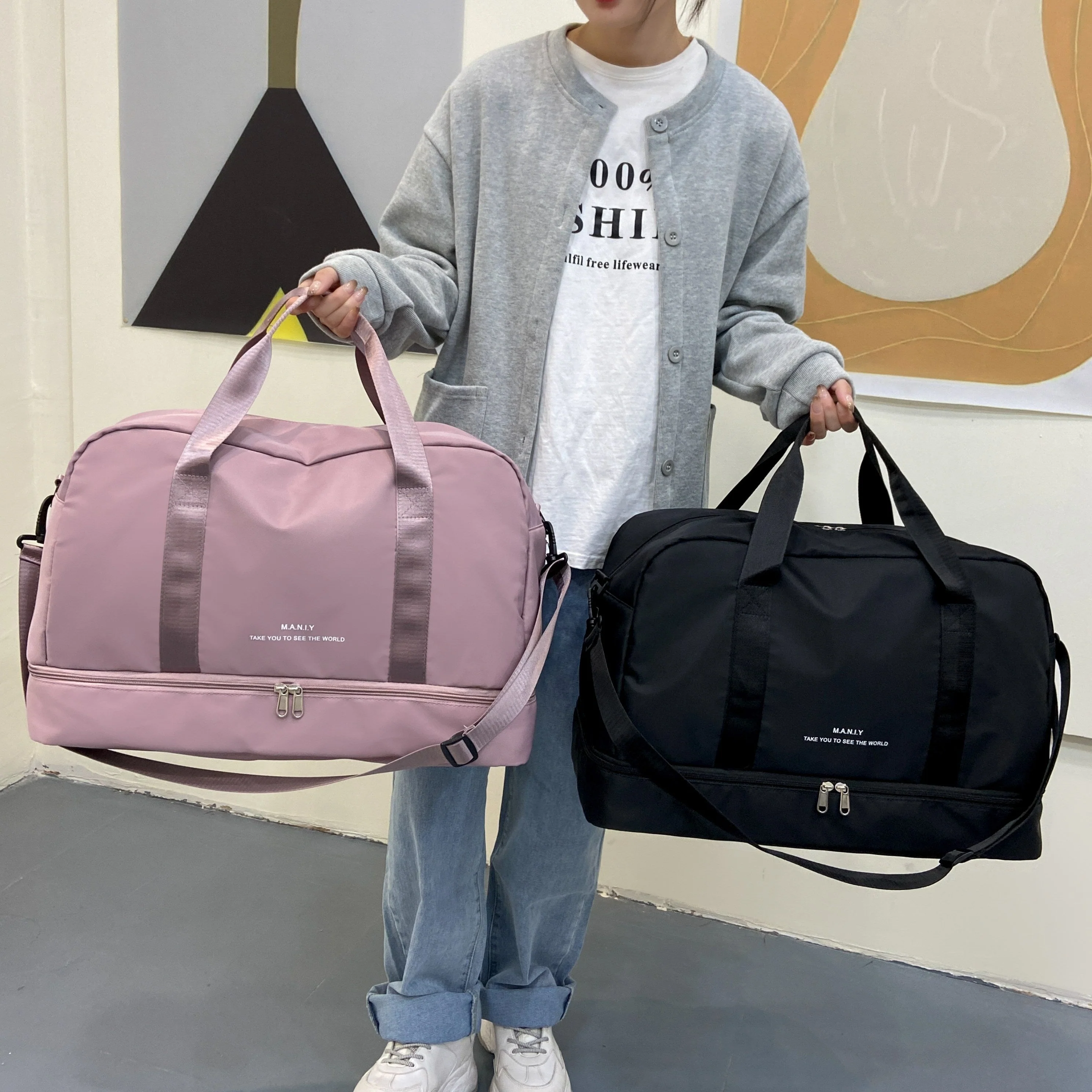 Geräumige Unisex-Reisetasche für Abenteuer aus veganem Leder - Image 5