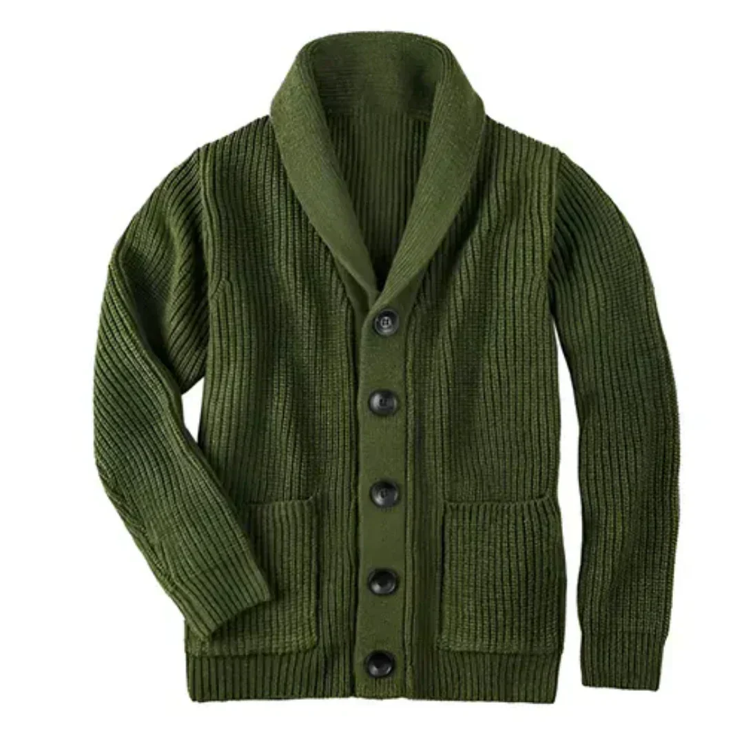 Gerippte Strickjacke mit Kragen - Image 2