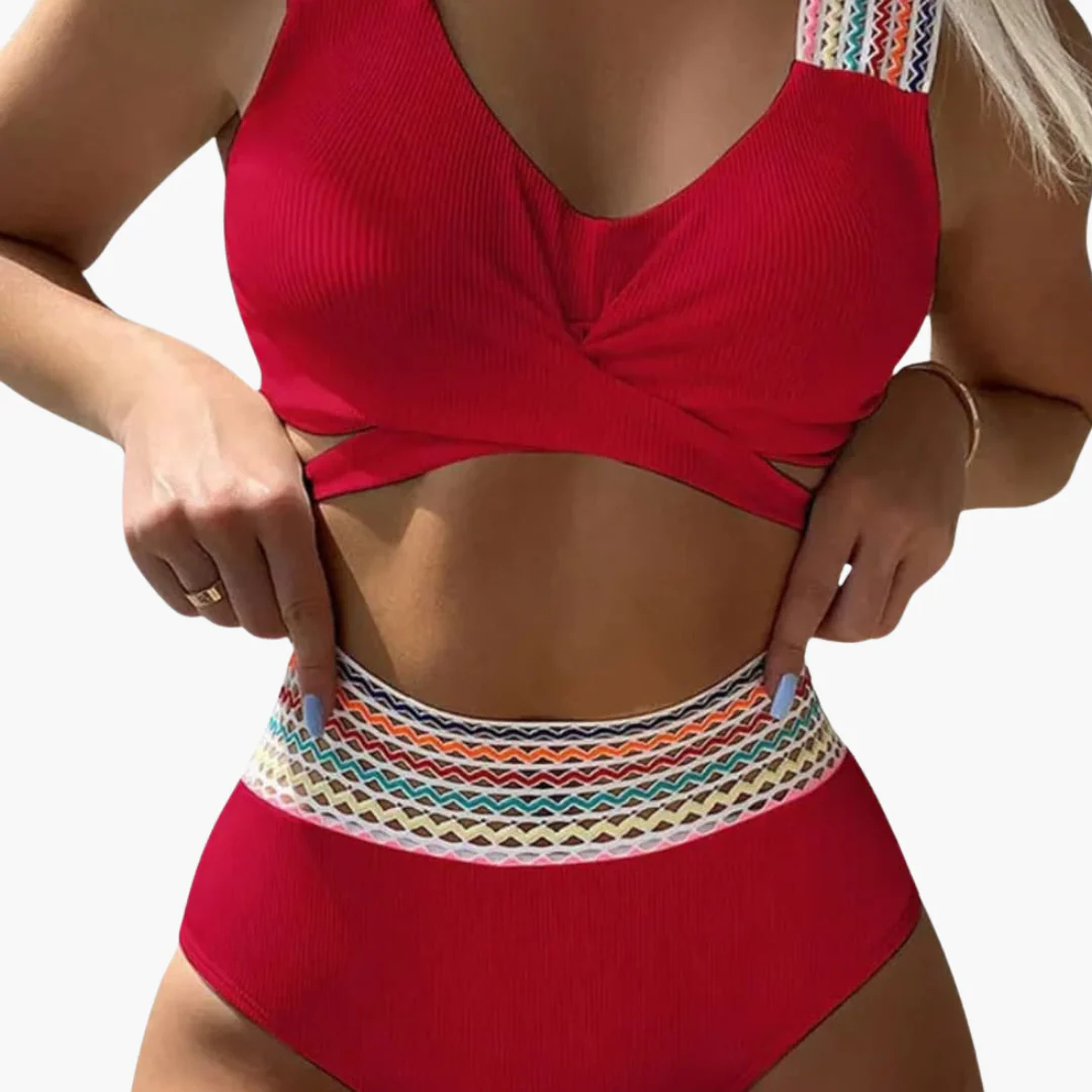 Gerippter High-Waist Bikini - Damen Zweiteiler für den Sommer - Image 2