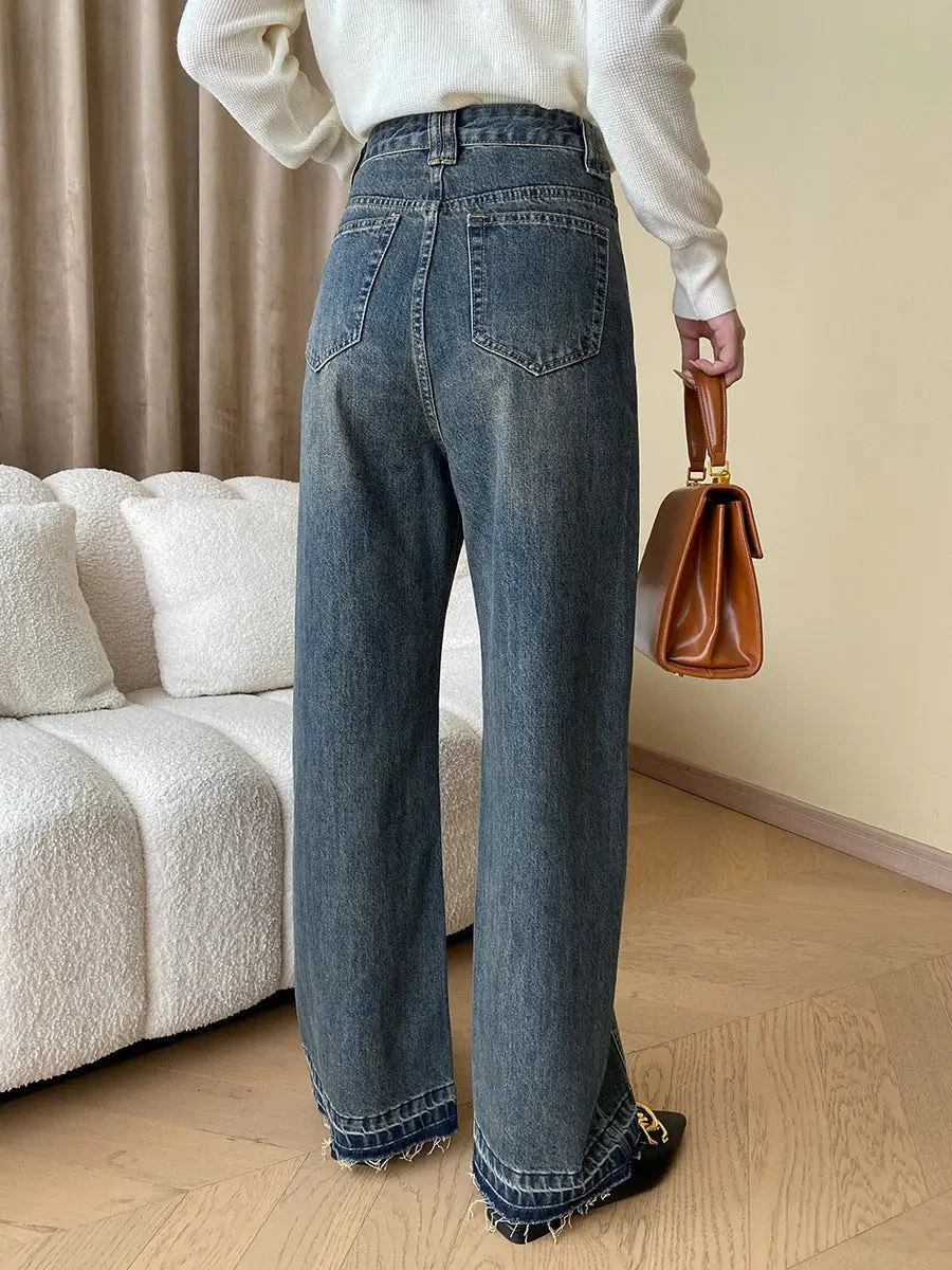 Gesine - Vintage Denim Wide Leg Jeans mit Knöpfen - Image 2