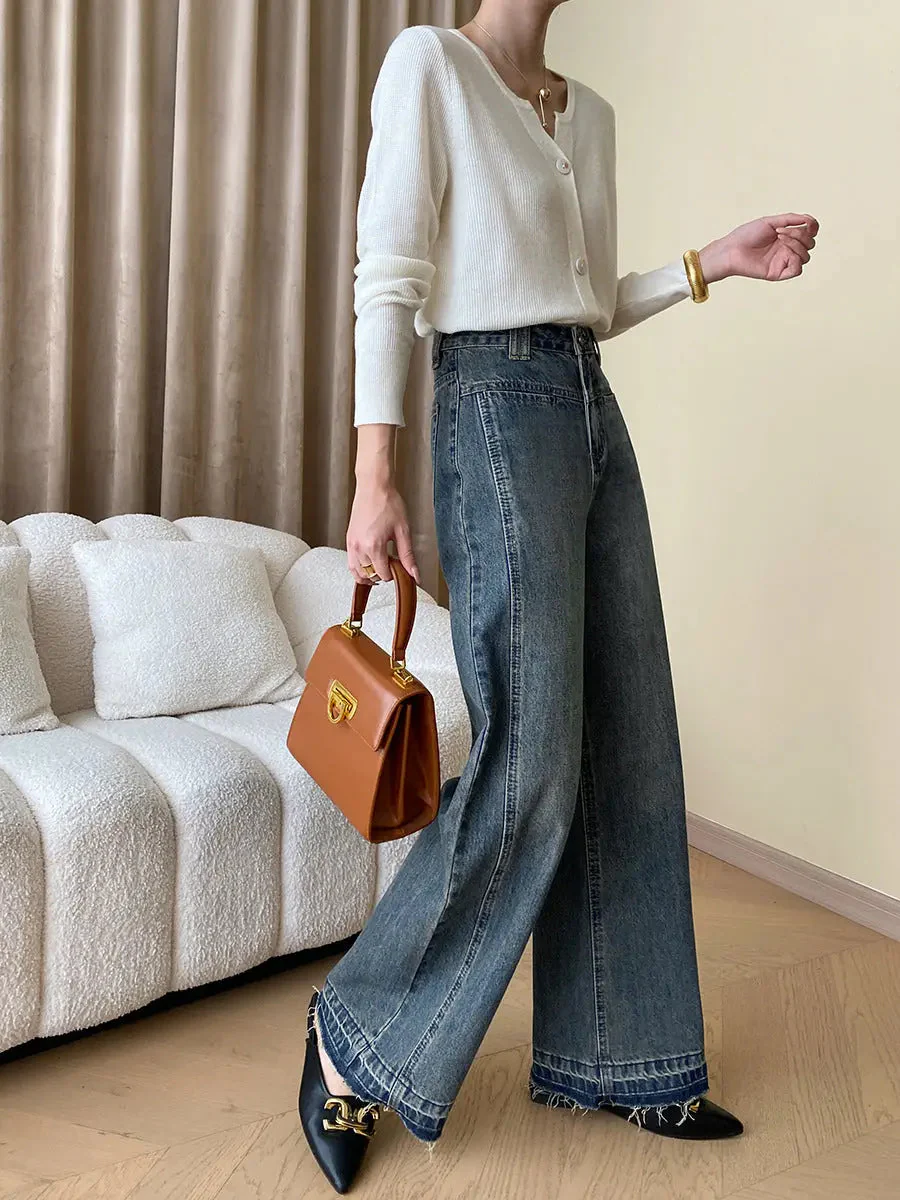 Gesine - Vintage Denim Wide Leg Jeans mit Knöpfen - Image 3