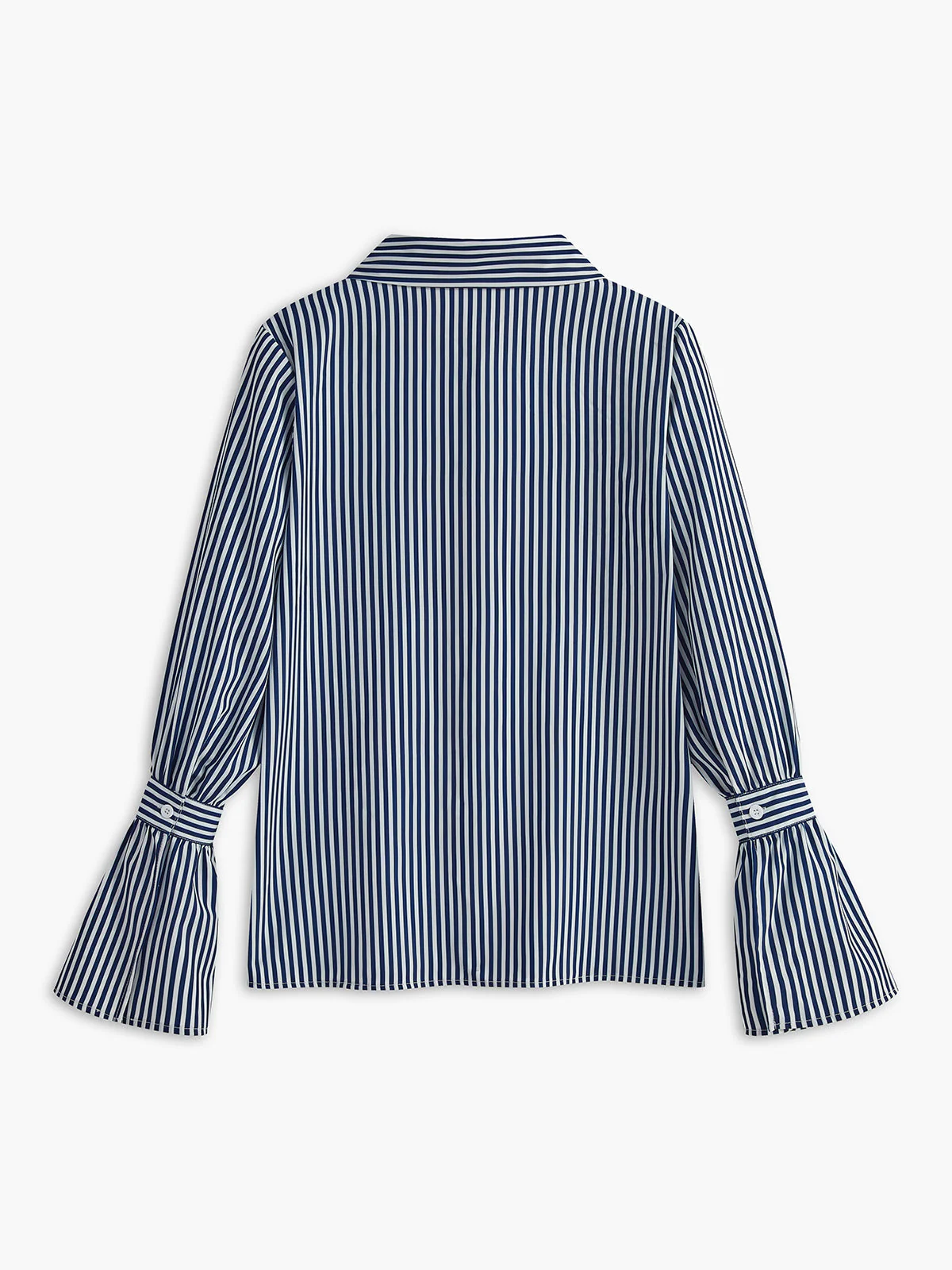 Gestreifte Damenbluse in Navy mit ausgestellten Ärmeln - Image 2