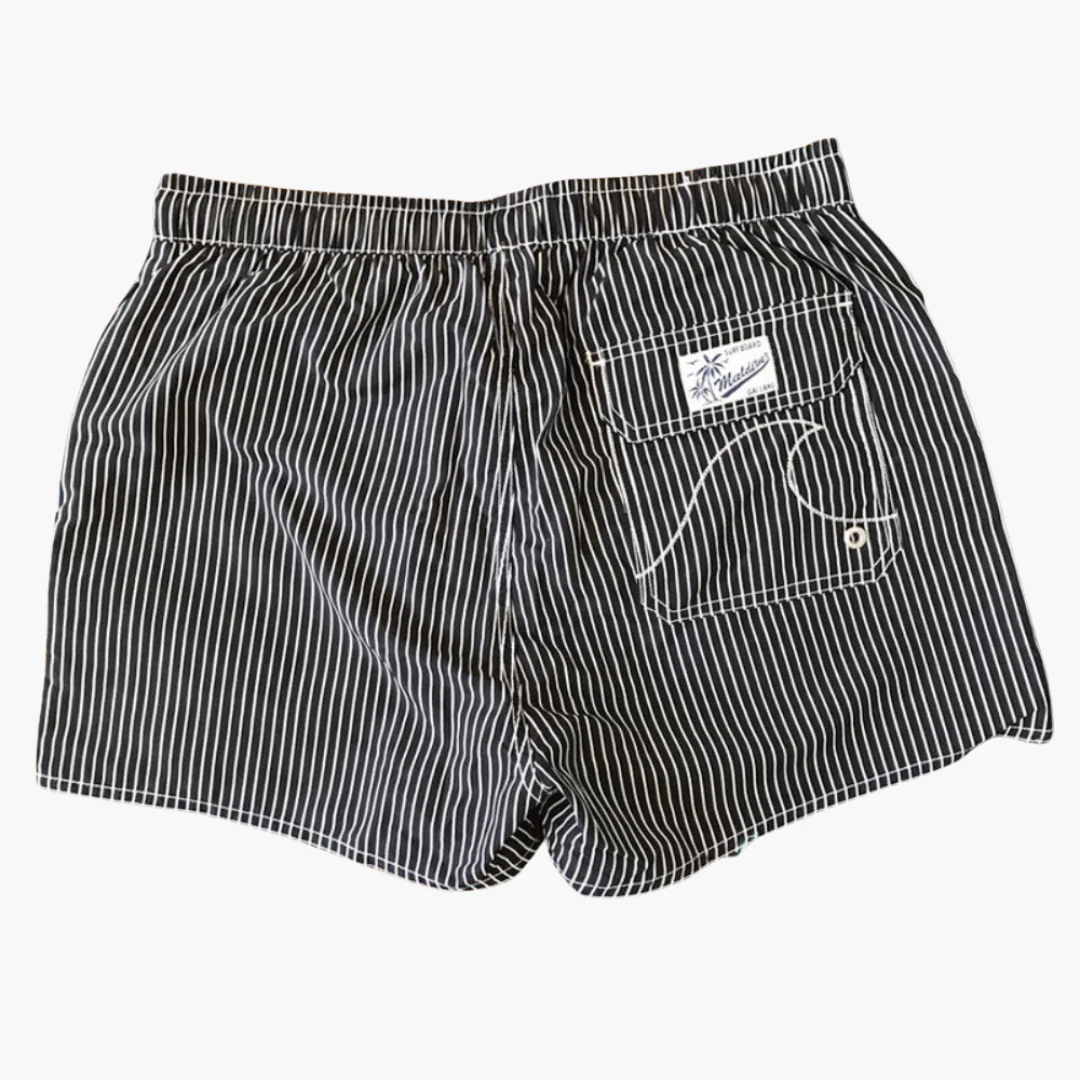 Gestreifte Herren-Badeshorts - mit Tunnelzug und Seitentaschen - Image 3