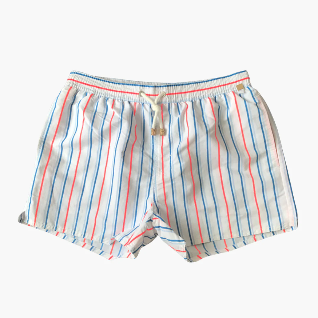 Gestreifte Herren-Badeshorts - mit Tunnelzug und Seitentaschen - Image 4