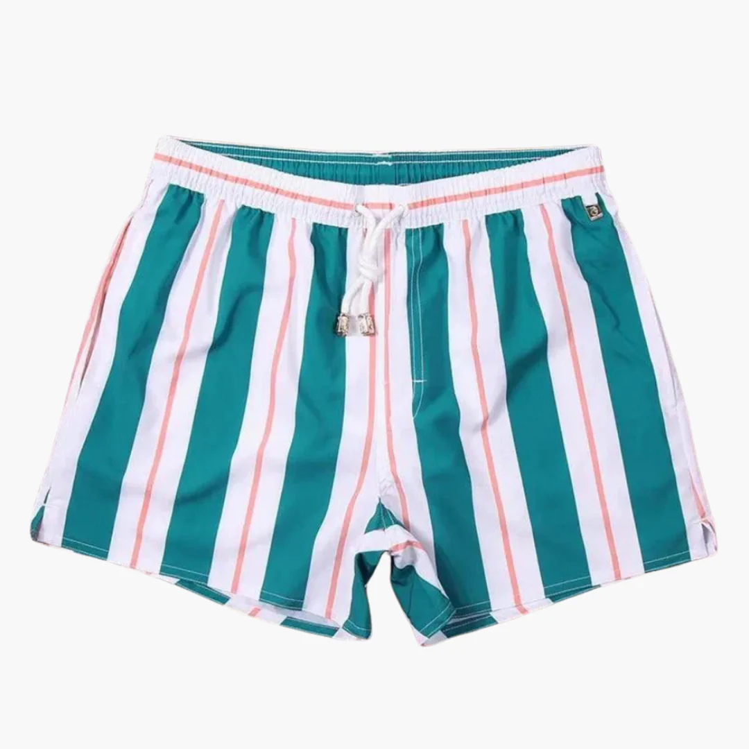 Gestreifte Herren-Badeshorts - mit Tunnelzug und Seitentaschen - Image 5