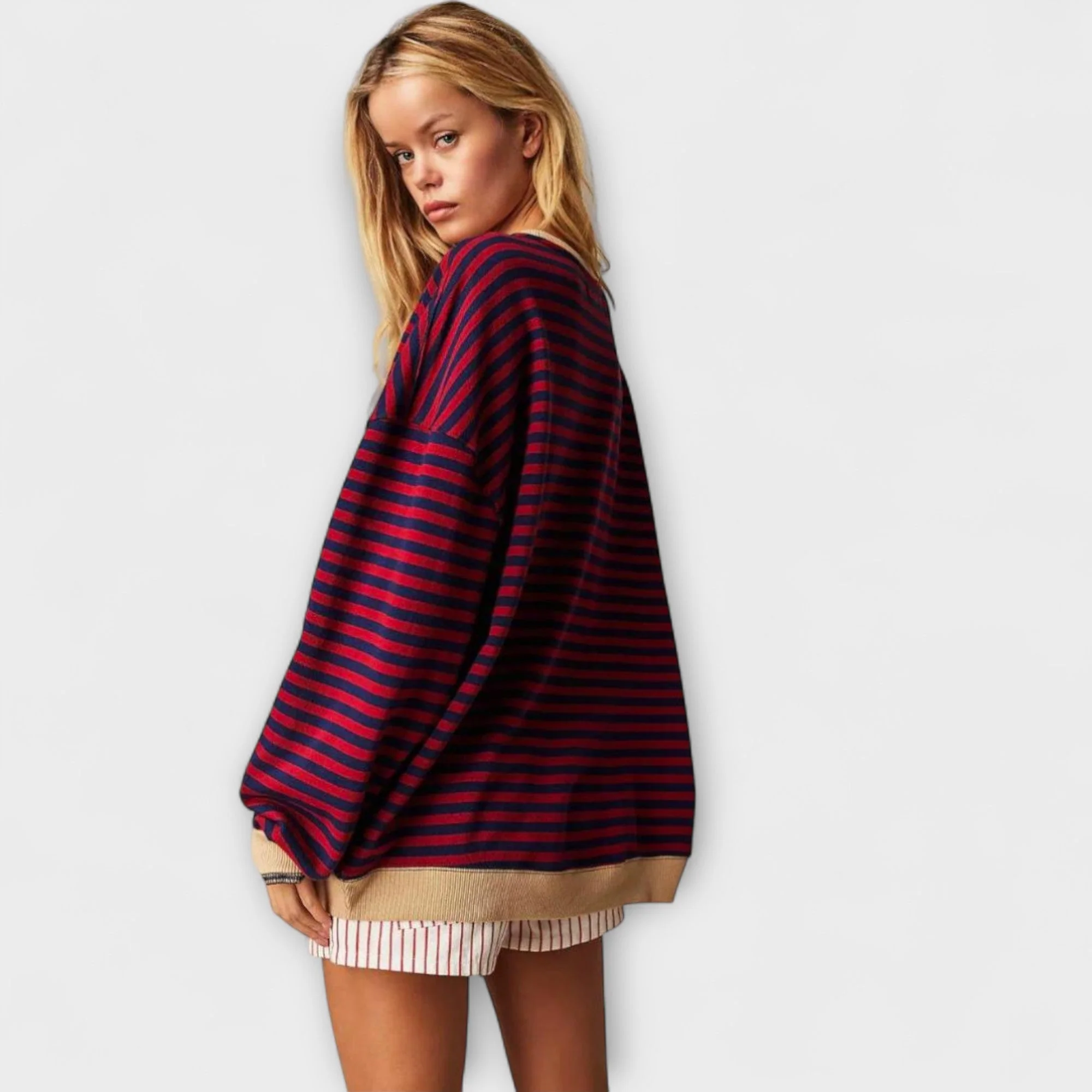 Gestreifter Sweater mit lockerer Passform – Verspielte Farben, angenehmer Tragekomfort - Image 2