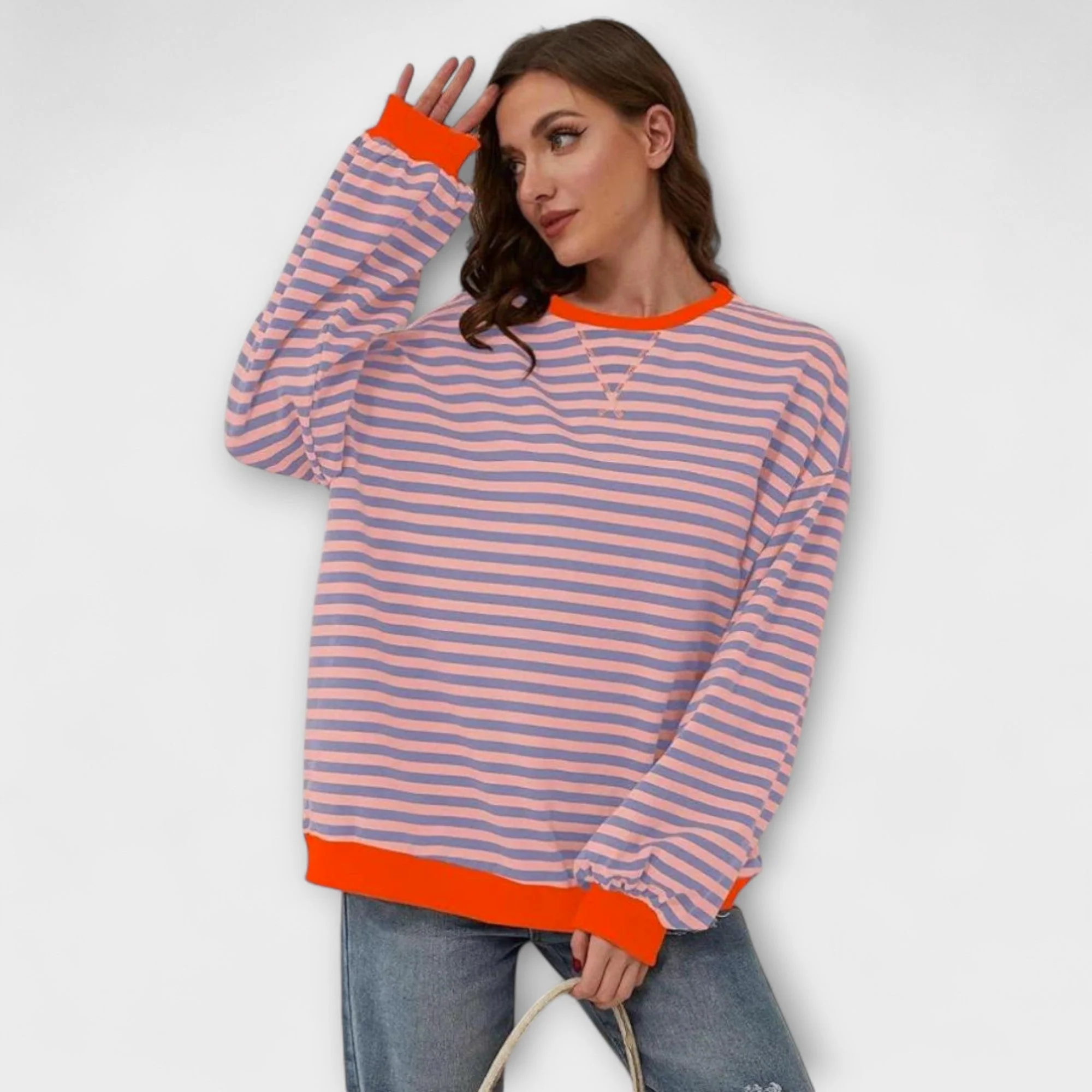 Gestreifter Sweater mit lockerer Passform – Verspielte Farben, angenehmer Tragekomfort - Image 7