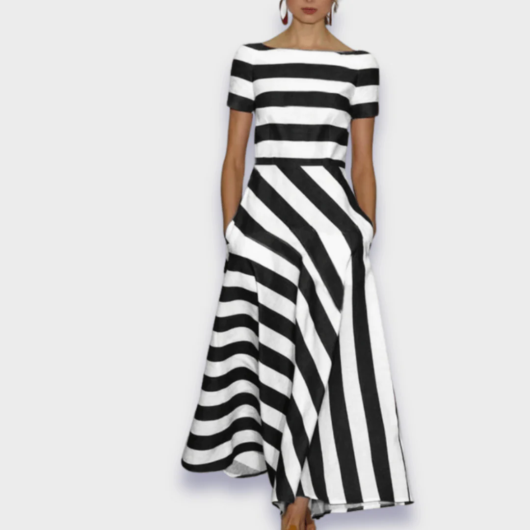 Gestreiftes Damen Maxikleid Handgefertigt - Image 2