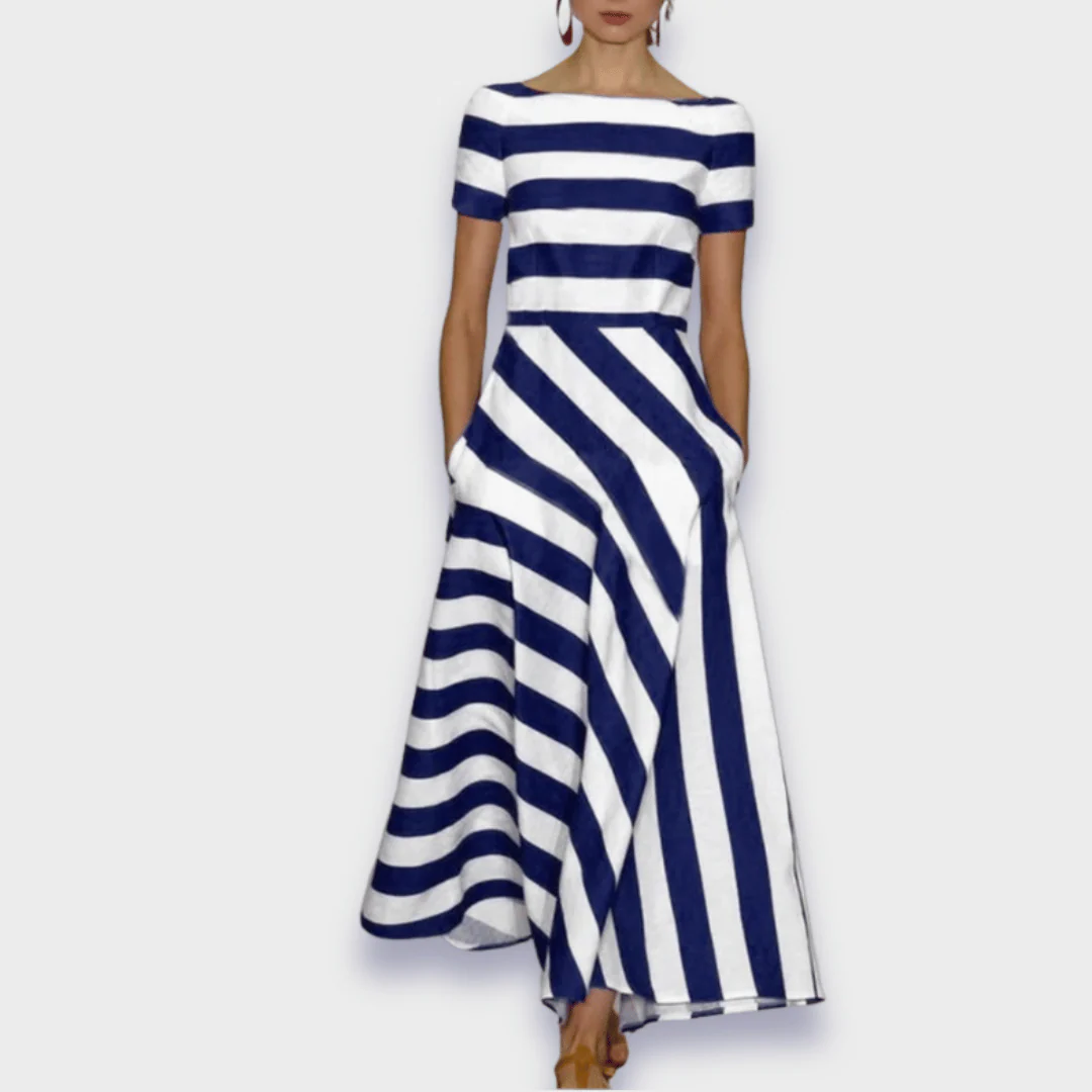 Gestreiftes Damen Maxikleid Handgefertigt - Image 3