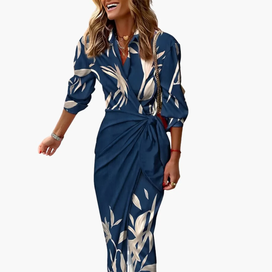Gestreiftes Hemdblusenkleid – Damen Maxikleid aus Baumwolle - Image 4